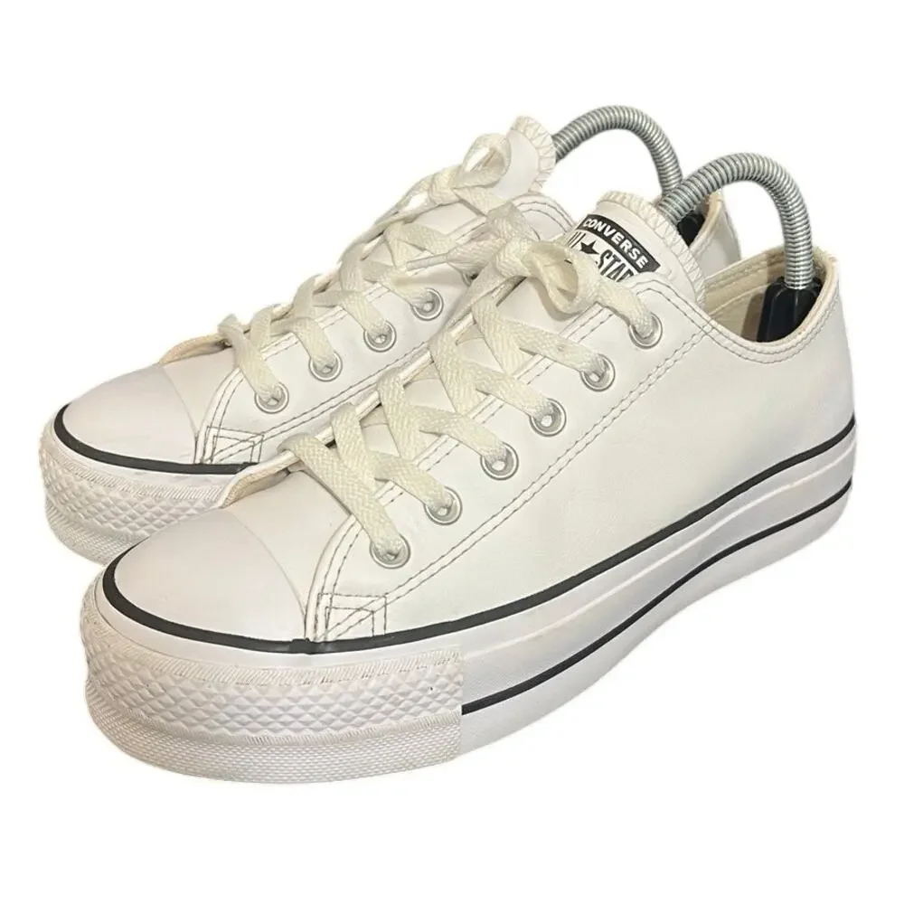 RARE Converse Chuck Taylor All Star LIFT Platform White Tuxedo Black Shoes Sz 9‎